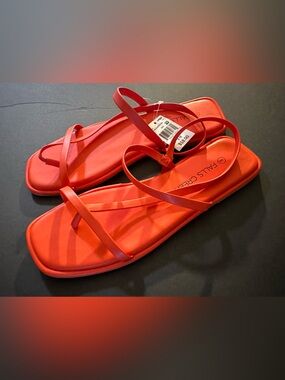 Falls Creek Bright Red Minimalist Strappy Sandals